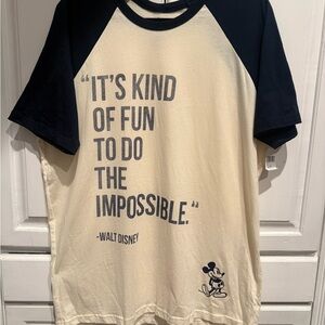 Walt Disney Quote T-Shirt XL “It’s Kind of Fun to Do the Impossible” NWT
